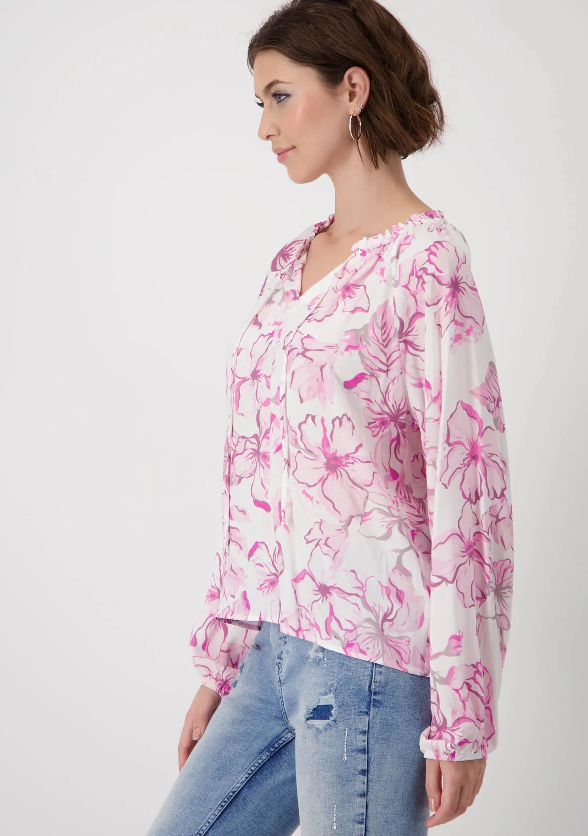 Blusa MONARI estampado floral en rosas