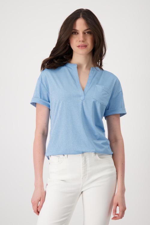 Camiseta MONARI azul con hilo de lurex