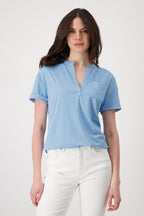 Camiseta MONARI azul con hilo de lurex