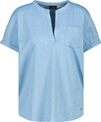 Camiseta MONARI azul con hilo de lurex