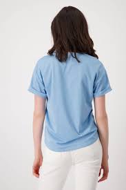 Camiseta MONARI azul con hilo de lurex