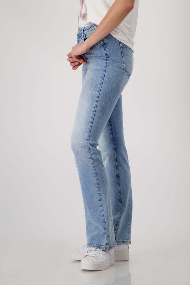 Pantalón MONARI denim con pedrería
