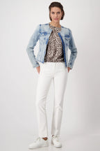 Cazadora MONARI jeans azul bordada