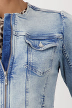 Cazadora MONARI jeans azul bordada