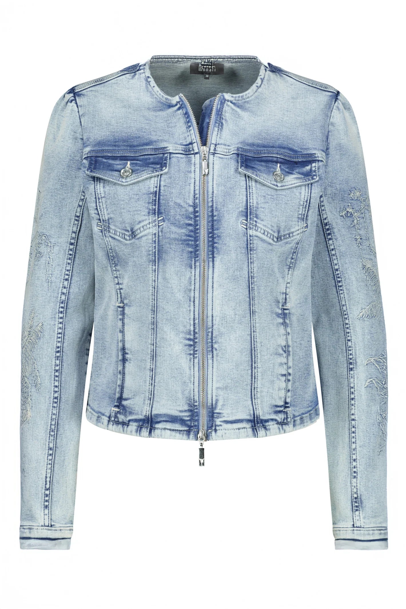 Cazadora MONARI jeans azul bordada