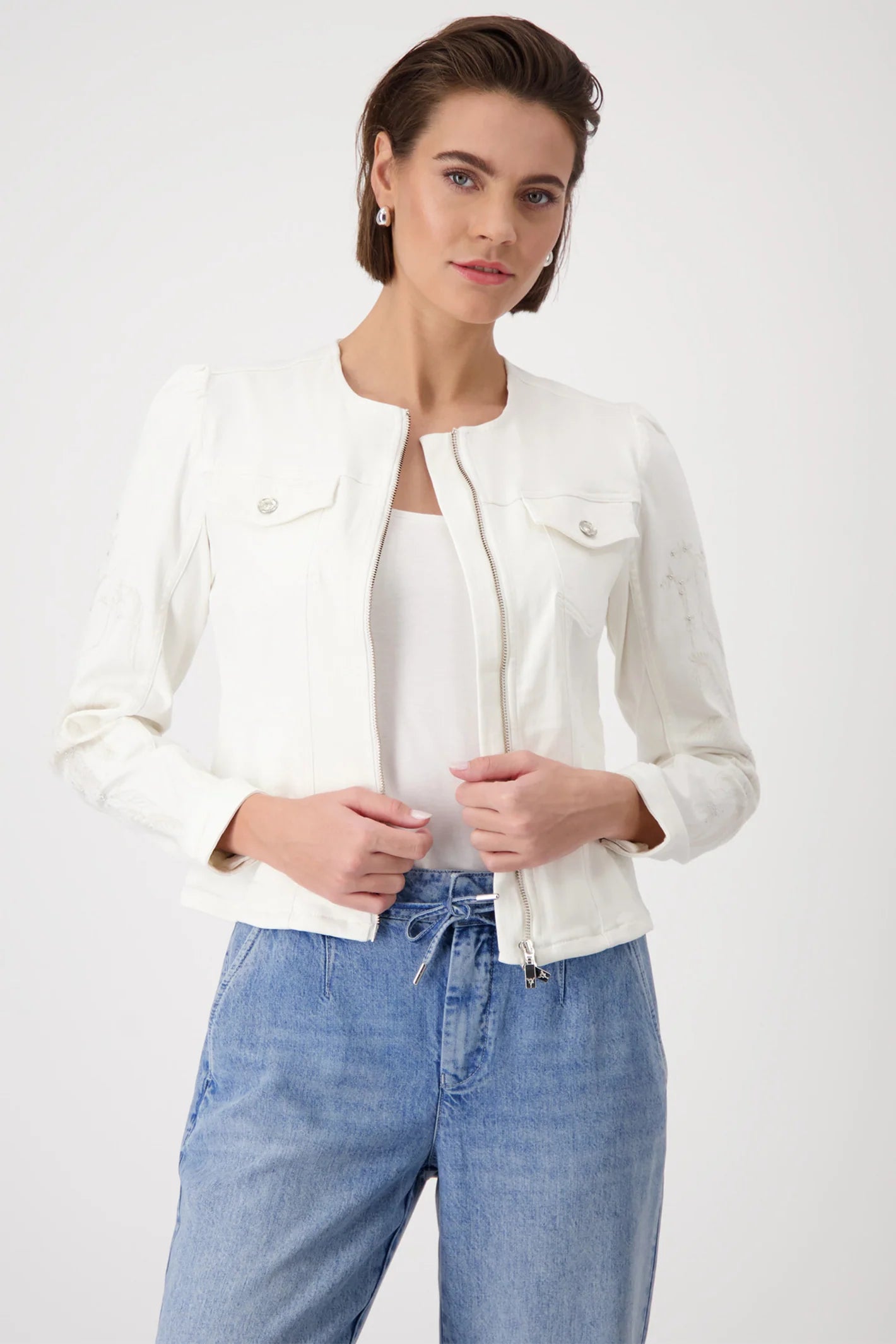 Cazadora MONARI denim color blanco