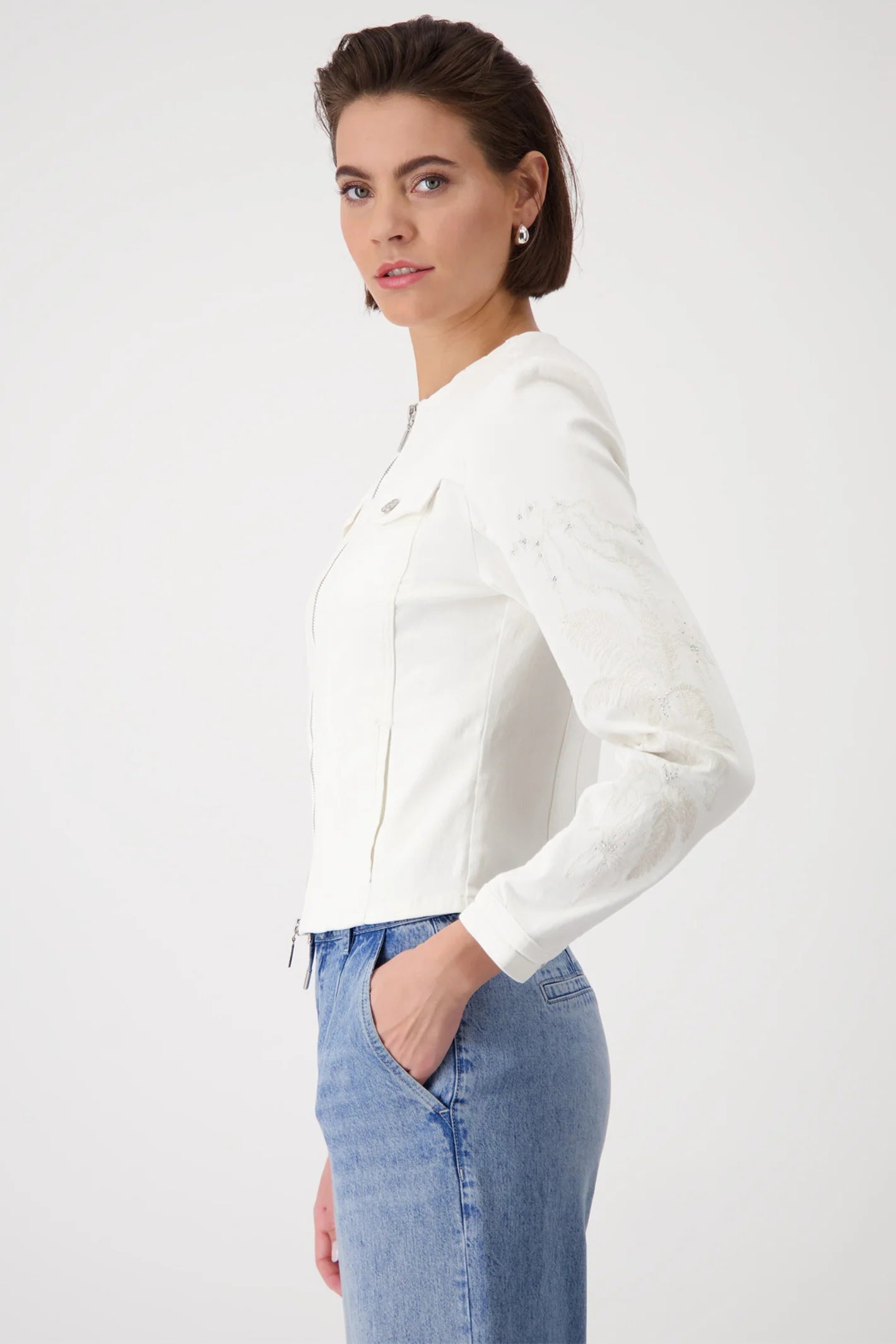 Cazadora MONARI denim color blanco