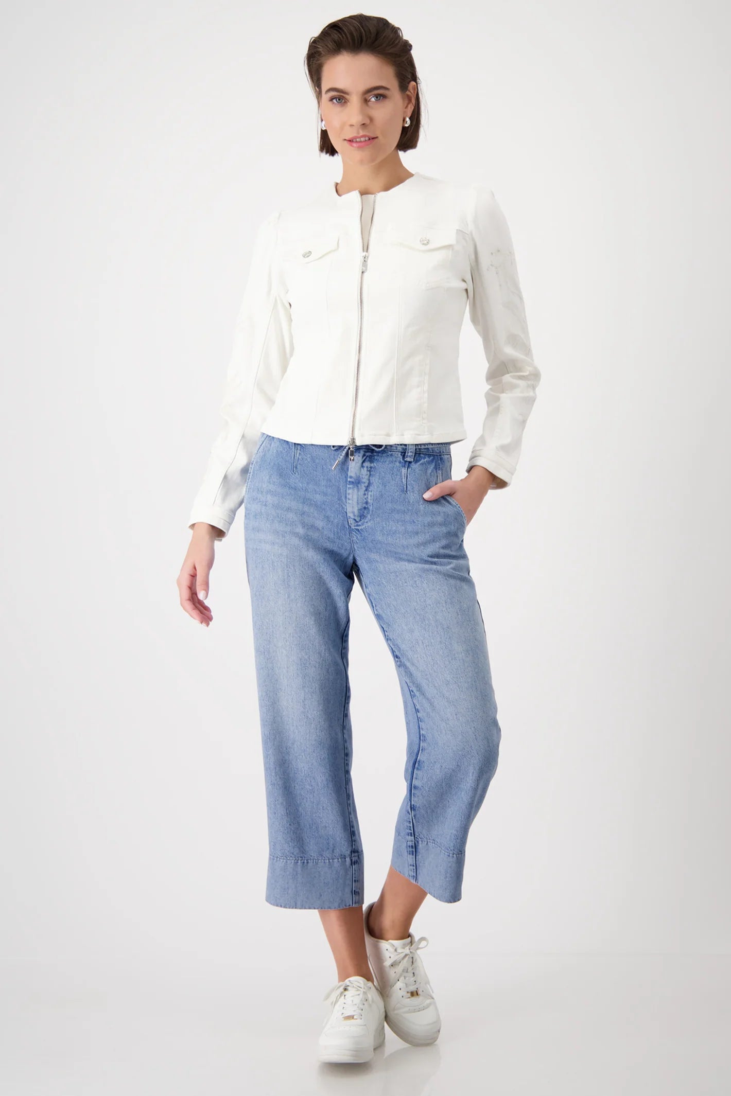 Cazadora MONARI denim color blanco