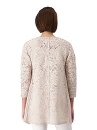 Abrigo MONARI de encaje color arena