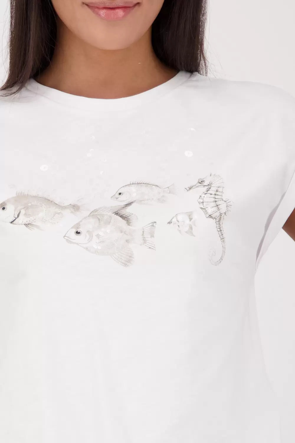 Camiseta MONARI estampado peces