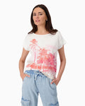 Camiseta MONARI con estampado de palmeras