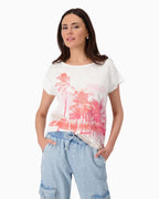 Camiseta MONARI con estampado de palmeras