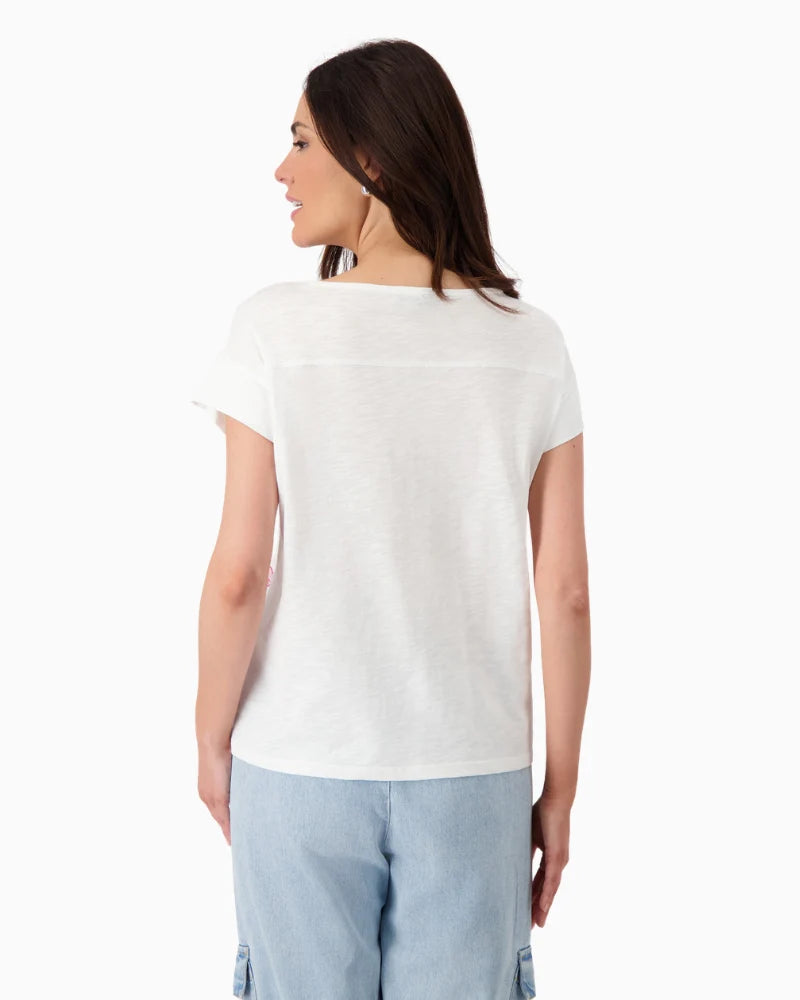 Camiseta MONARI con estampado de palmeras