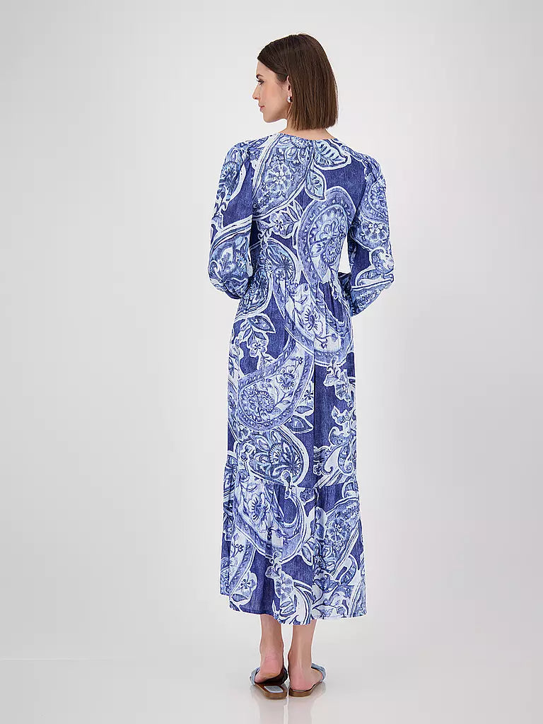 Vestido MONARI midi estampado paisley en azules