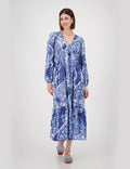 Vestido MONARI midi estampado paisley en azules