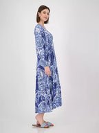 Vestido MONARI midi estampado paisley en azules