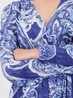 Vestido MONARI midi estampado paisley en azules