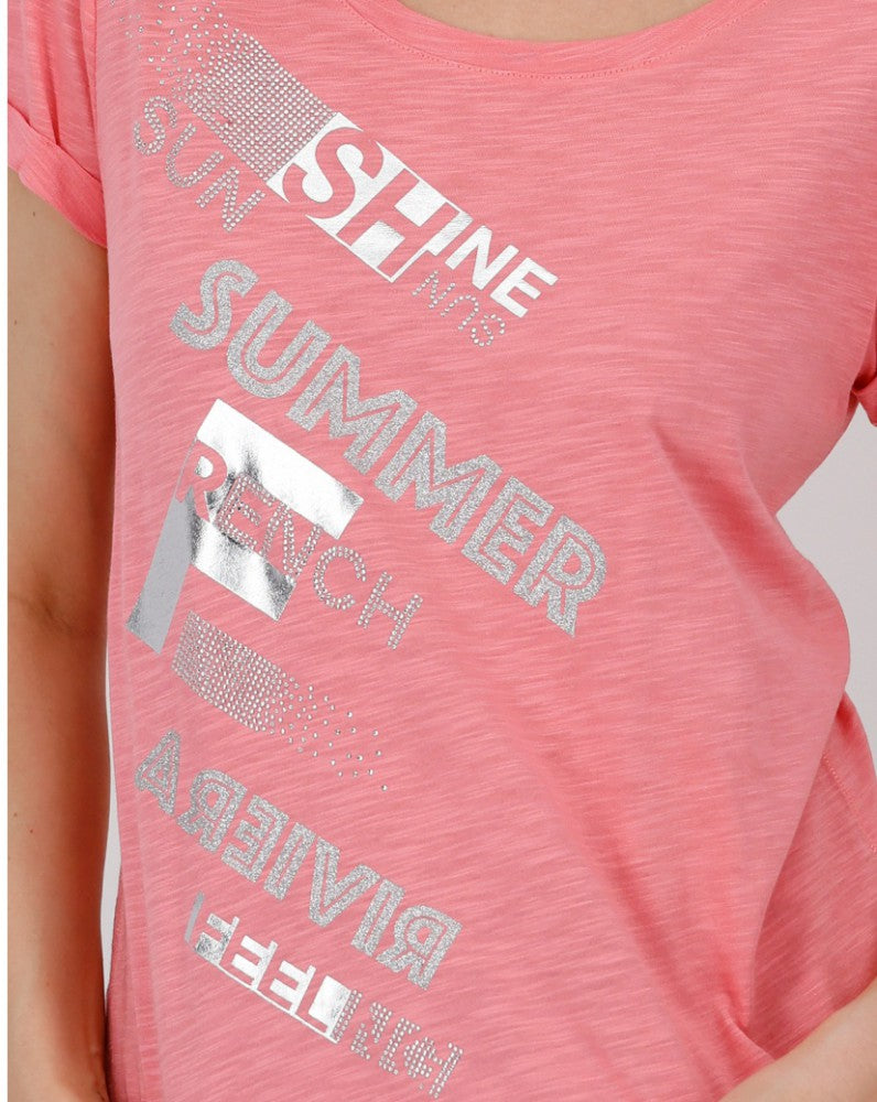 Camiseta MONARI con letras decorativas