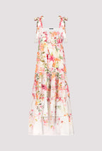 Vestido MONARI largo estampado coral sobre blanco