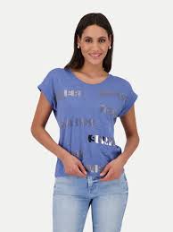 Camiseta MONARI color denim con letras