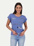 Camiseta MONARI color denim con letras