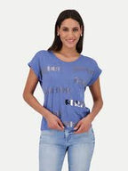 Camiseta MONARI color denim con letras