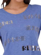 Camiseta MONARI color denim con letras