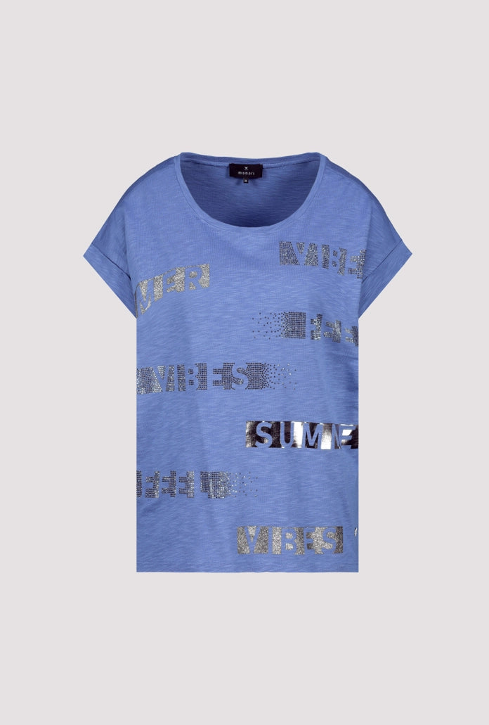 Camiseta MONARI color denim con letras