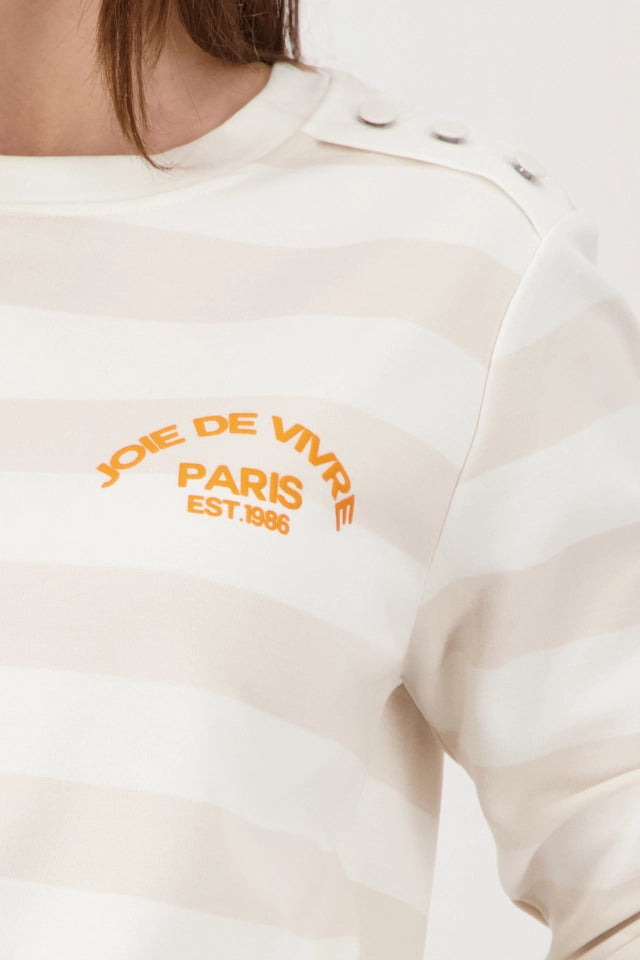 Sudadera MONARI de rayas beige