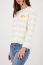 Sudadera MONARI de rayas beige