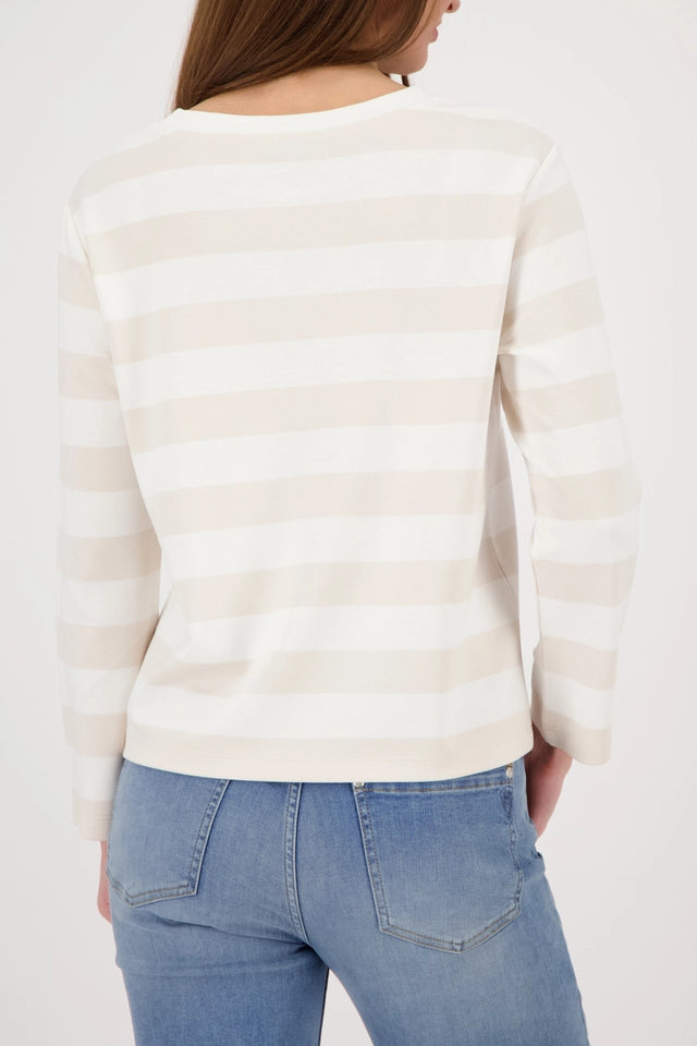 Sudadera MONARI de rayas beige