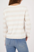 Sudadera MONARI de rayas beige