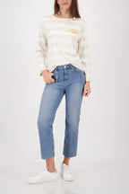 Sudadera MONARI de rayas beige