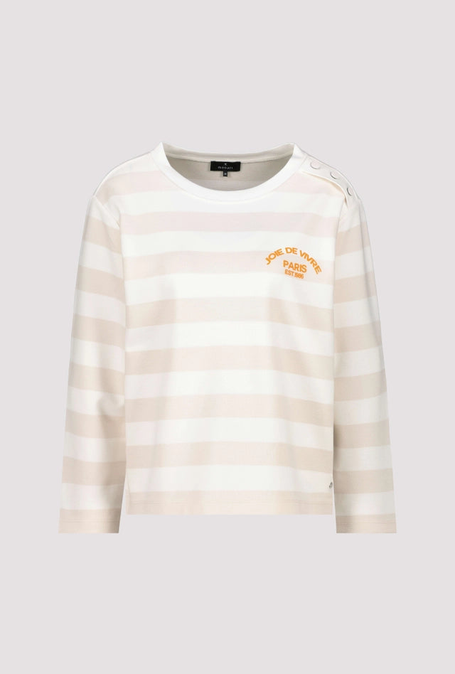 Sudadera MONARI de rayas beige