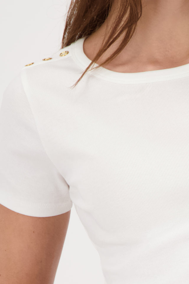 Camiseta MONARI con tapeta de botoness