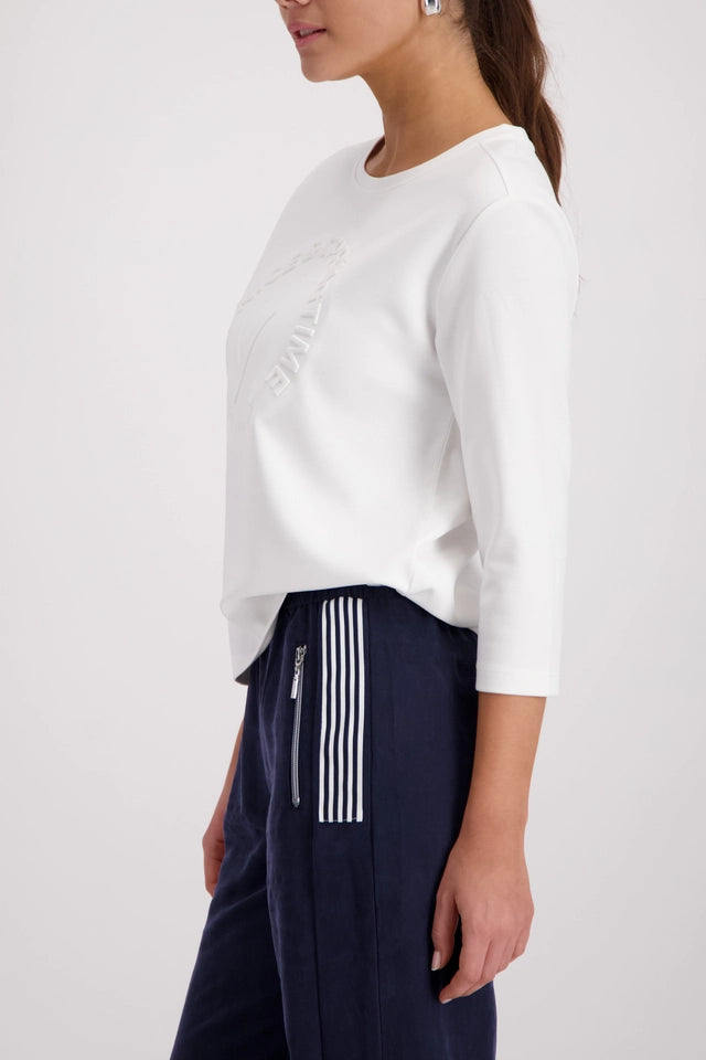 Sudadera MONARI blanca con emblema