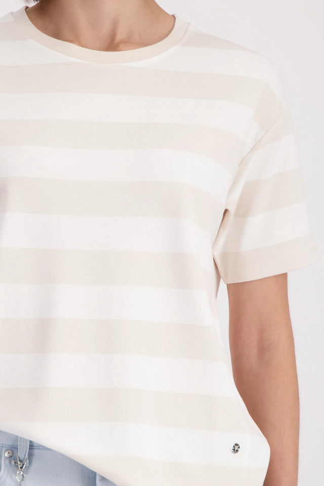 Sudadera MONARI de rayas en beige