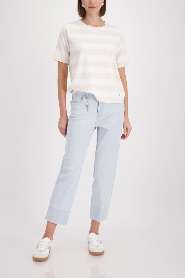 Sudadera MONARI de rayas en beige