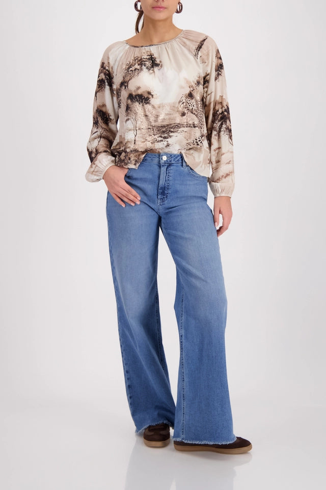 Blusa MONARI estampado sabana