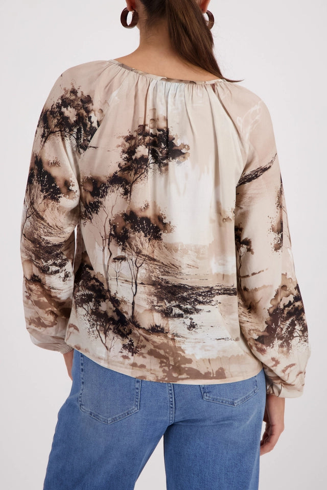 Blusa MONARI estampado sabana