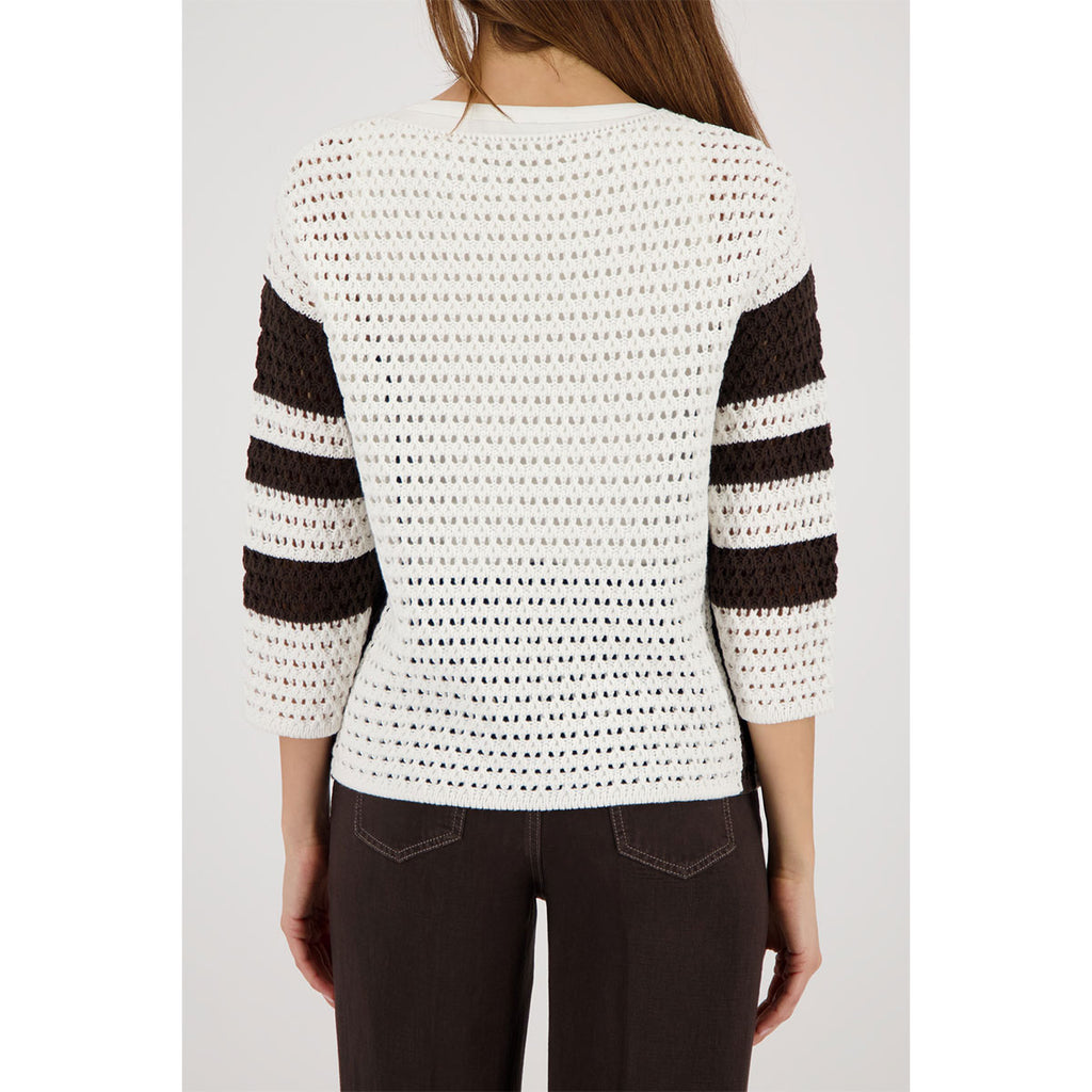 Jersey MONARI punto blanco y marrón