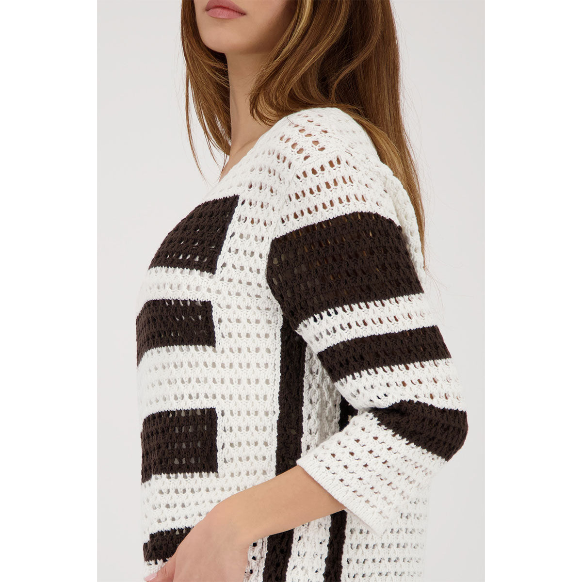 Jersey MONARI punto blanco y marrón