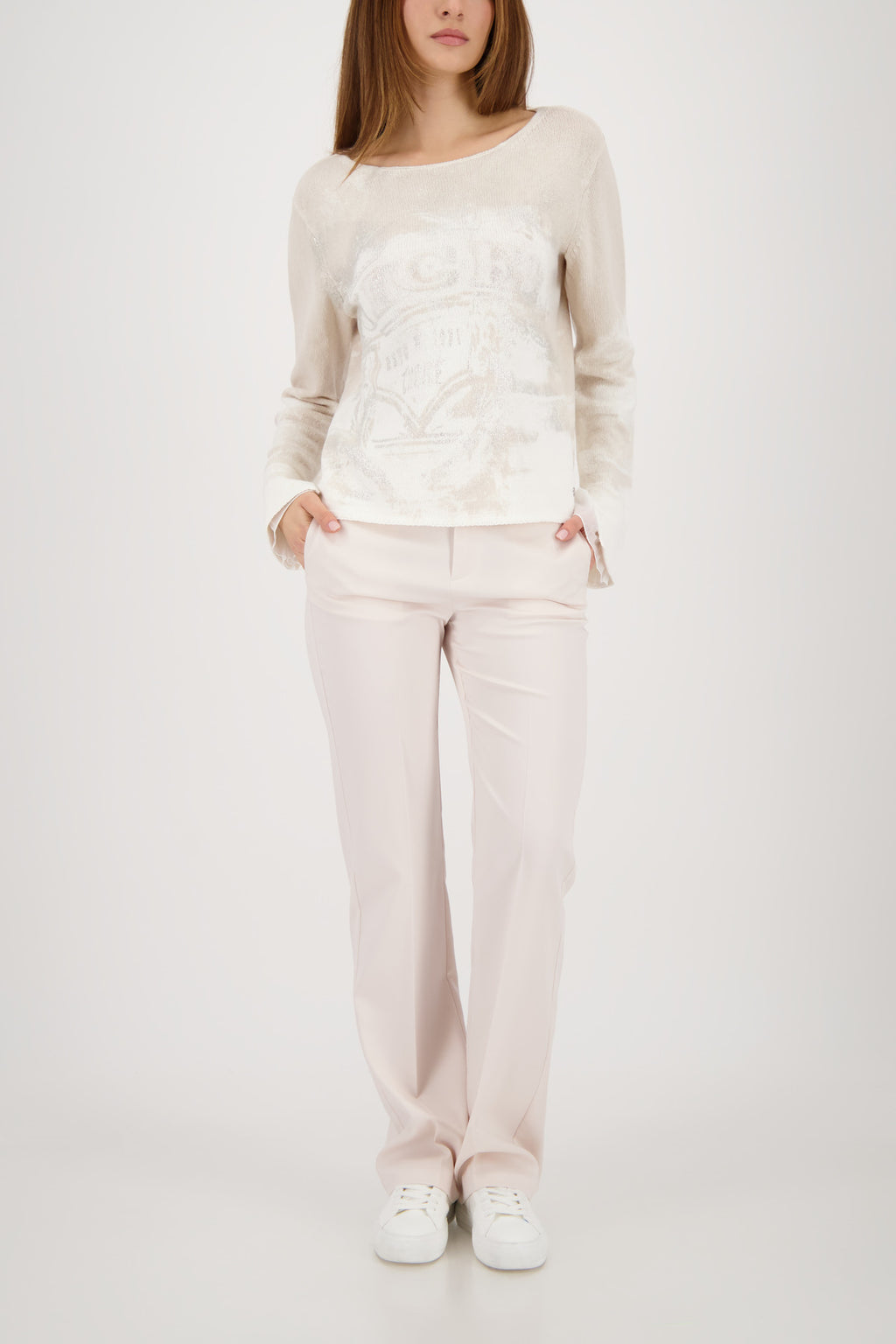 Jersey MONARI estampado integral beige