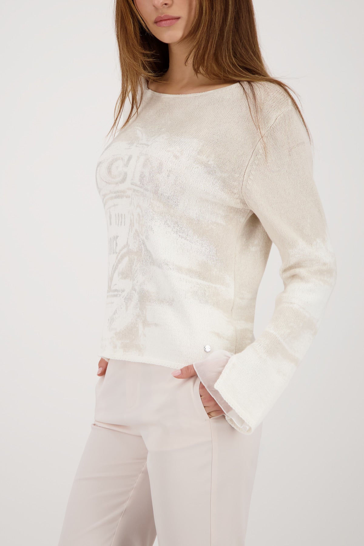 Jersey MONARI estampado integral beige