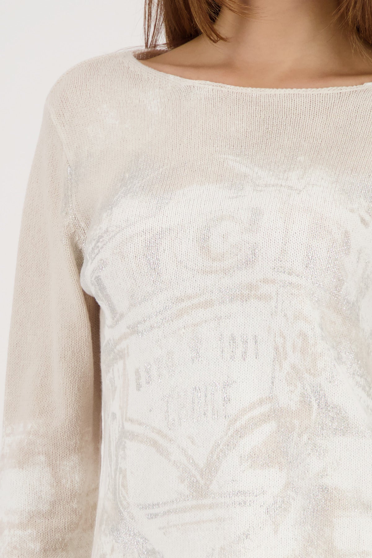 Jersey MONARI estampado integral beige