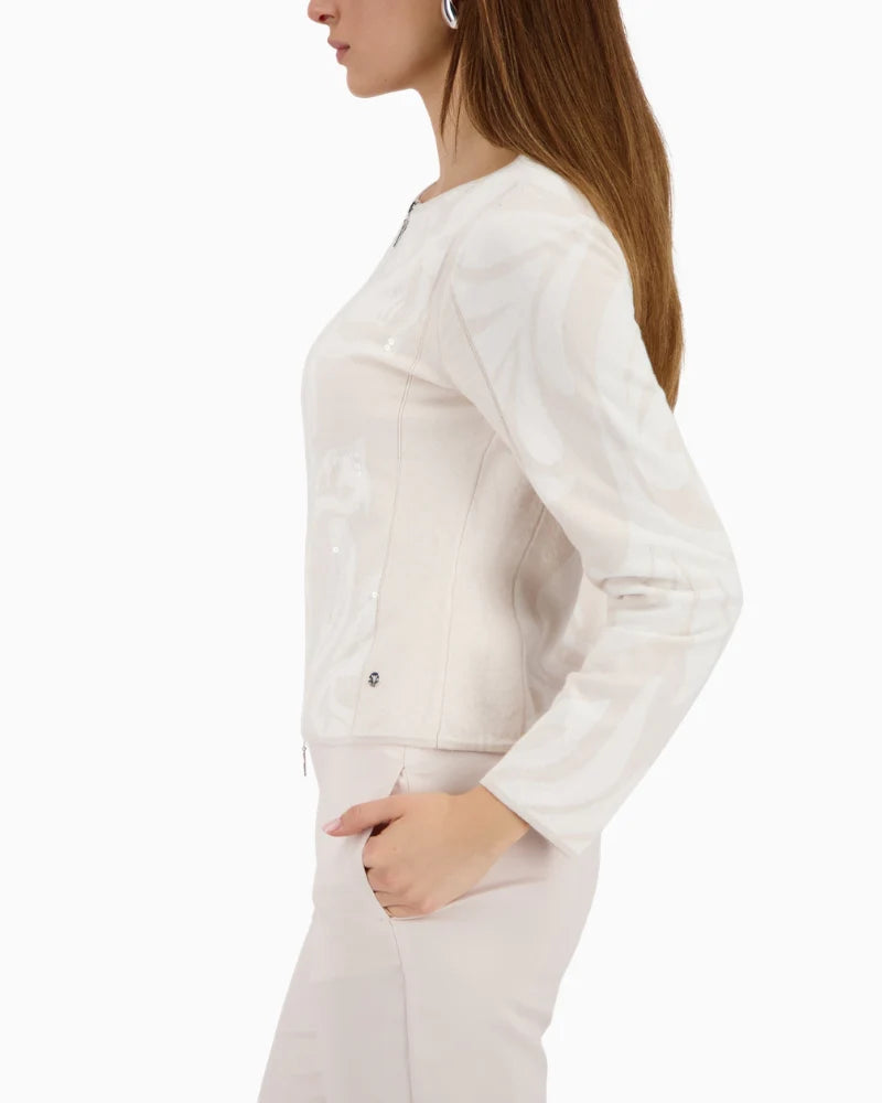 Cárdigan MONARI jacquard en beige champán