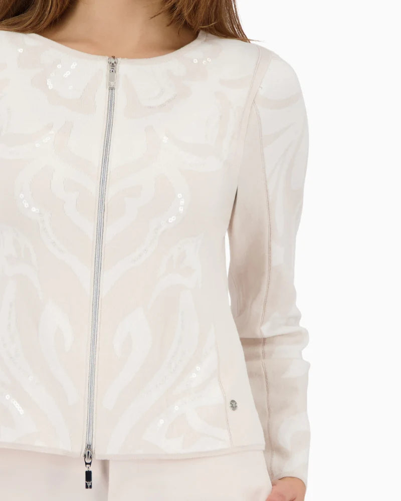 Cárdigan MONARI jacquard en beige champán