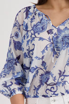 Blusa MONARI estampado floral azul