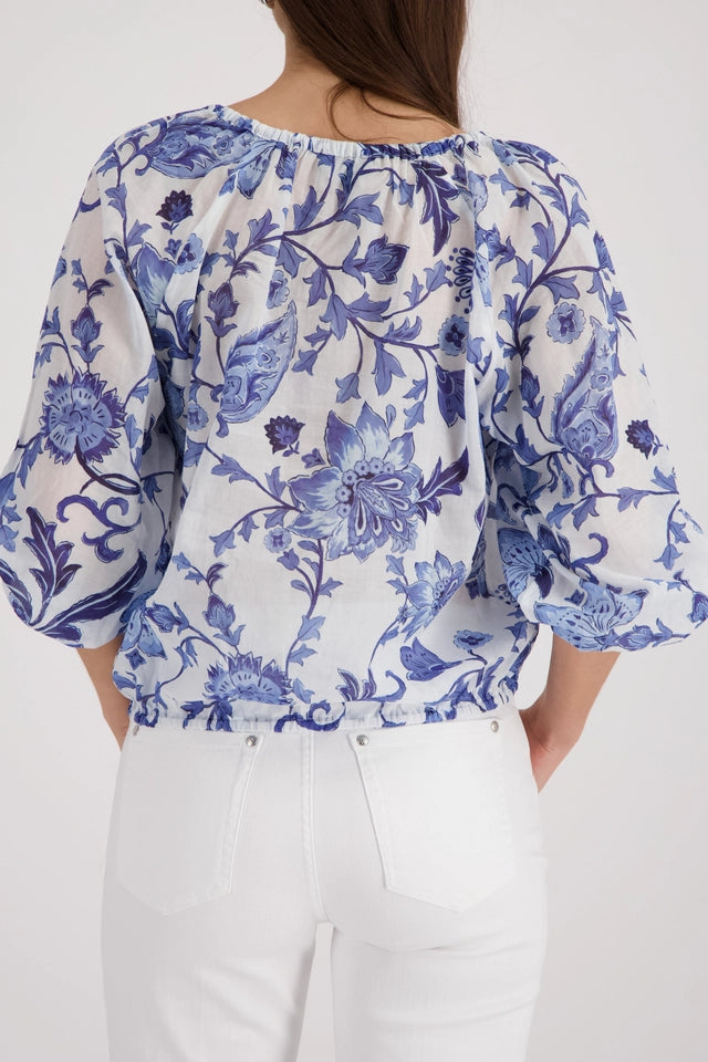 Blusa MONARI estampado floral azul