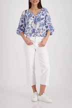 Blusa MONARI estampado floral azul